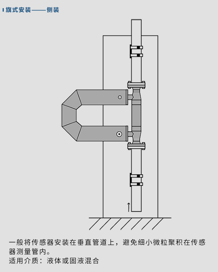 质量流量计垂直安装示意图