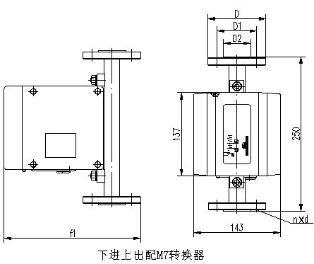 腐蚀性气体流量计外形尺寸图